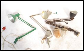 Three vintage retro 20th Century engineers / machinist lamps to include a Hardily Horstman