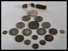 A good group of vintage British coins dating from the 19th century to include mostly pre decimal