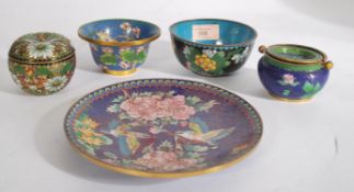 A collection of Chinese and Japanese cloisonne enamel wares dating from the early 20th century.