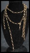 Two hallmarked 9ct gold necklace chains having bolt ring clasps. Total weight 7.7 grams.