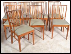 A set of eight retro 20th century vintage teak dining chairs by Vanson consisting of eight