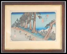 Ando Hiroshige (1797-1858); a woodblock print, Eastern Sea Road Edo / Toyko Kyoto near Nagoya