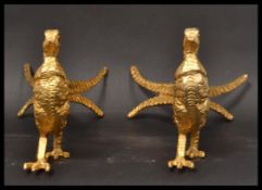 A pair of early 20th century brass gilt brace of p