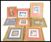 A group of Beryl Cook framed and glazed prints mostly depicting scenes of nudes or erotic related