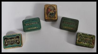 A collection of five vintage gramophone needle tins to include examples by Webster and Banfield