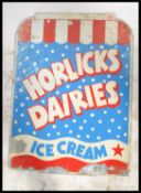 A rare vintage retro 20th century Horlicks Horlick's Dairies ice cream advertising point of sale