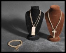 A group of sterling silver hallmarked jewellery to include a heart padlock bracelet chain , a