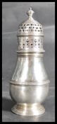 A hallmarked silver large sugar caster sifter shaker by  Alexander Clark & Co Ltd  bearing