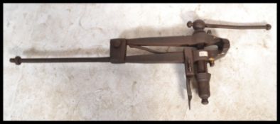 A 19th Century Victorian portable blacksmiths vice, fitted adjustable clamp and appearing to be