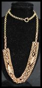 A hallmarked 9ct gold ladies Chatelaine bracelet albert / albertina chain of three strands having