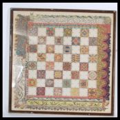 A believed 19th century hand painted chess board w