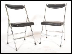 Camel Steel - A pair of mid Century vintage industrial Japenese folding chairs constructed from a