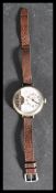 A rare early 20th century Hebdomas wrist watch wristwatch having a white enamel dial with open eight