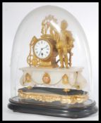 A 19th century French gilt mantel clock surmounted with a classical figure. Housing a Japy Freres