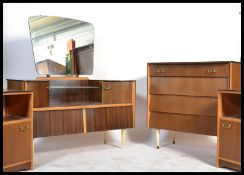 A 1970's Avalon retro bedroom suite having beehive style drawer fronts. The suite comprising a chest