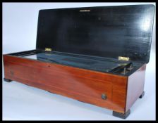 A 19th Century Swiss marquetry and rosewood cylinder Music Box, circa 1880, twelve aires