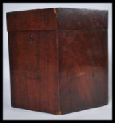 A 19th Victorian mahogany squeeze box for a musical squeeze box of hexagonal form with campaign