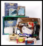 ASSORTED DIECAST MODEL VEHICLES AND EMPTY BOXES