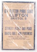 A vintage 20th century Auction advertising billboard for a house sale in Clifton with bold lettering