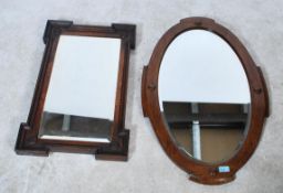 A collection of vintage mirrors to include 2 good