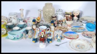 A good collection of vintage ceramics to include Poole , Wood and Sons Art Nouveau teapot , bone