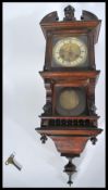 A Victorian HAC - Hamburg America regulator wall clock of architectural form having 8 day movement