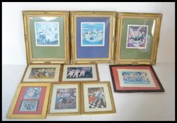 A group of Beryl Cook framed and glazed prints mostly depicting scenes of people going out. Please