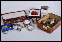 A good collection of vintage costume jewellery together with other items to include cuff links,