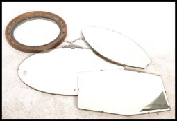 A group of mirrors to include a 20th century gilt framed concave circular ships mirror along with