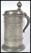 AN 18th century George III Georgian tankard stein guild flagon gibe to an apprentice in farming with