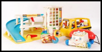 FISHER PRICE TOYS / LITTLE TIKES - GARAGE , TELEPHONE , COACH