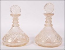 A pair of 19th century Georgian cut glass naval sh
