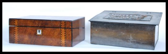 A 19th century Victorian mahogany tumbridge ware w