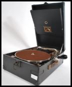 A vintage 20th Century Edwardian HMV His Masters Voice portable picnic gramophone Model 102 dating