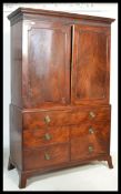An 18th century George 3rd mahogany linen press. R