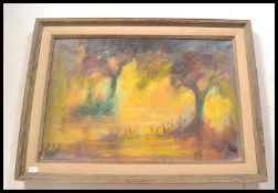 A 20th century large oil on canvas painting of a l
