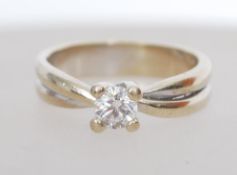 An 18ct white gold single stone diamond solitaire
