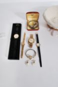 A collection of vintage costume jewellery to include many boxed examples , watches , brooches ,