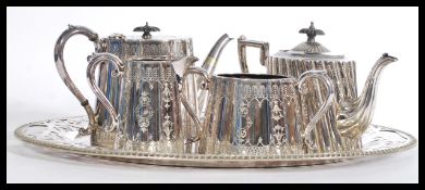 A silver plated early 20th century  3 piece tea se