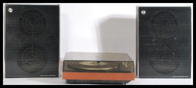 A vintage 20th century retro B&O Bang and Olufsen 1001 Beogram being teak cased acrylic top along
