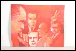 A vintage / retro 20th century montage oil on canv