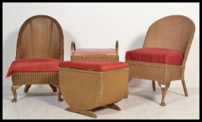 A collection of Lloyd Loom style furniture dating