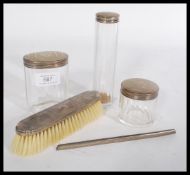 A set of silver hallmarked art deco dressing table