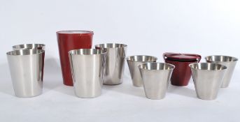 2 cased vintage sets of stainless steel Danish hun