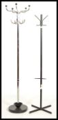 Two vintage space age style upright coat and hat h