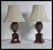 A good pair of late 20th century pineapple table l