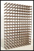 A large 20th century cellar Farrow & Jackson style wine rack of galvanised metal and wooden