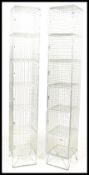 A pair of  retro 20th century contemporary freestanding galvanised steel framed six divisional gym