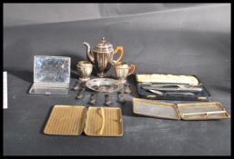 A good group of vintage silver plate to include a