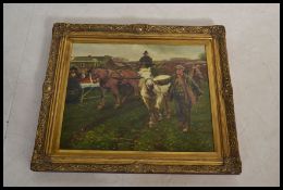 An early 20th century oil on canvas painting of a